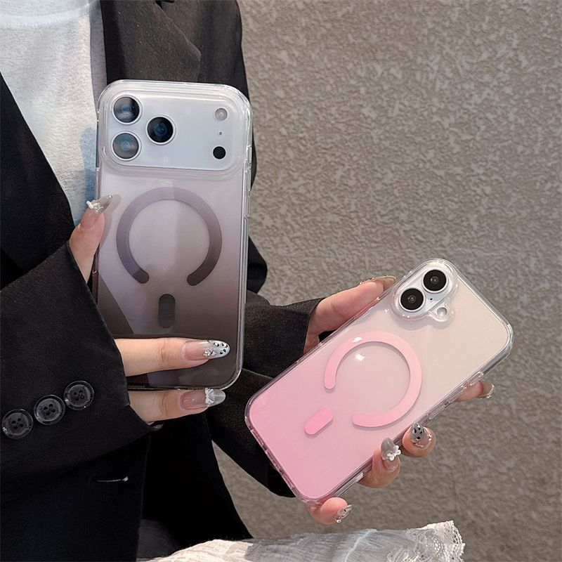 MagSafe Transparent Gradient iPhone Case | Shockproof Magnetic Protective Cover for iPhone