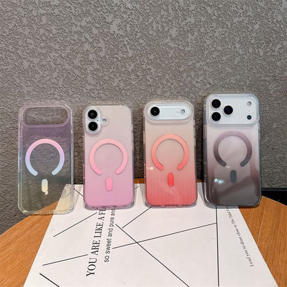 MagSafe Transparent Gradient iPhone Case | Shockproof Magnetic Protective Cover for iPhone