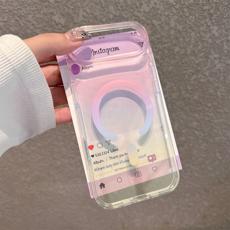 MagSafe Transparent Gradient iPhone Case | Shockproof Magnetic Protective Cover for iPhone