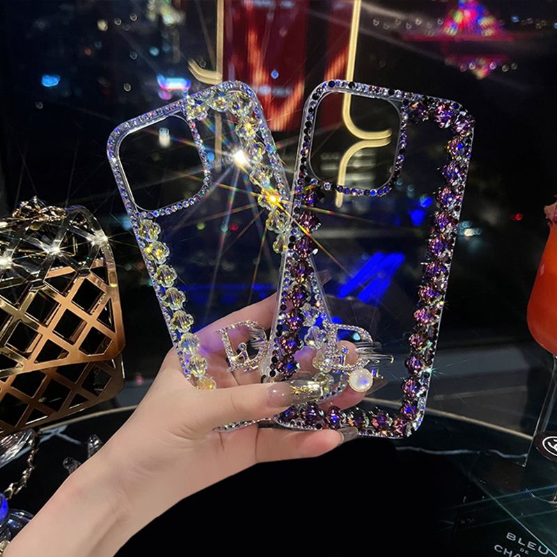Luxury Diamond Frame Mobile Cover – Transparent Crystal Bling Case