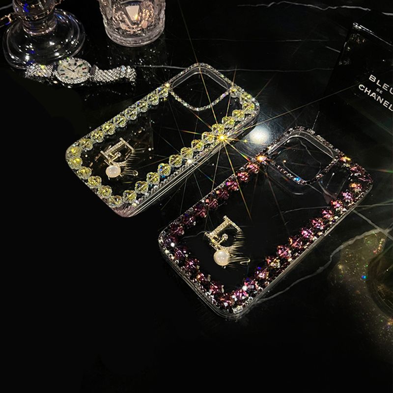 Luxury Diamond Frame Mobile Cover – Transparent Crystal Bling Case