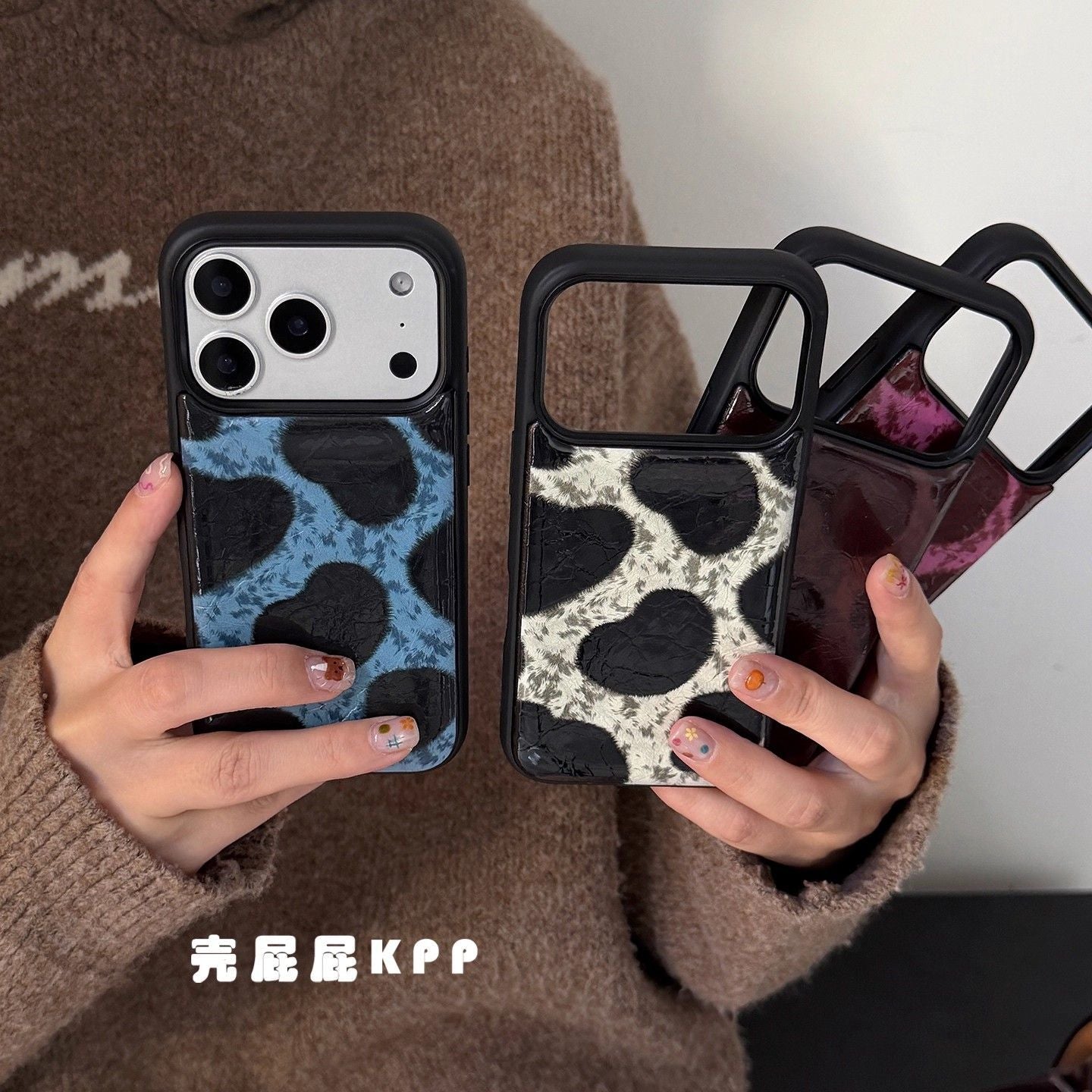 Cow Print Leather Mobile Cover – Aesthetic Animal Pattern Case