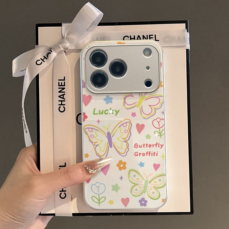 Cute Butterfly Graffiti Mobile Cover – Aesthetic Colorful Print Case