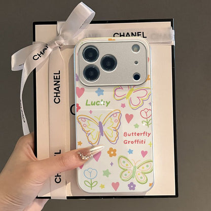 Cute Butterfly Graffiti Mobile Cover – Aesthetic Colorful Print Case