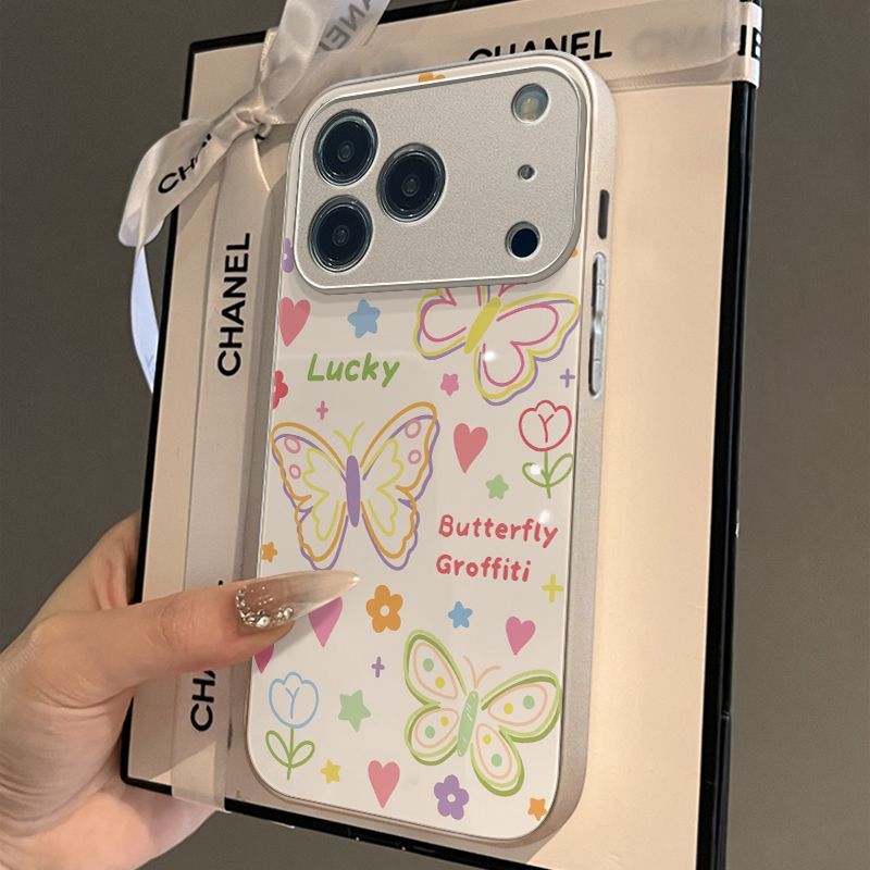 Cute Butterfly Graffiti Mobile Cover – Aesthetic Colorful Print Case