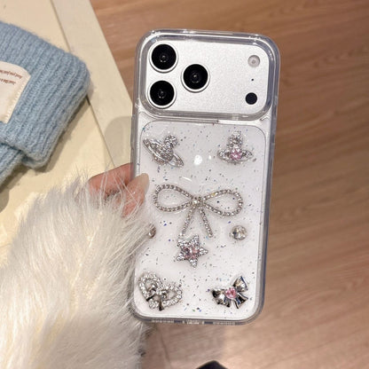 Crystal Charm Transparent Mobile Cover – Bow Star Luxury Case
