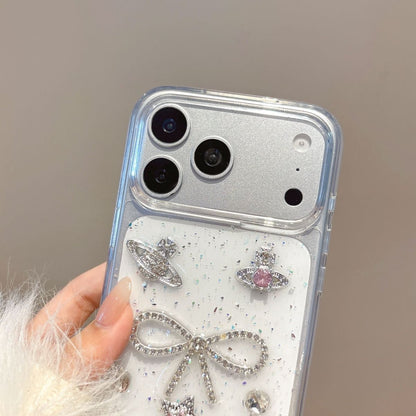 Crystal Charm Transparent Mobile Cover – Bow Star Luxury Case
