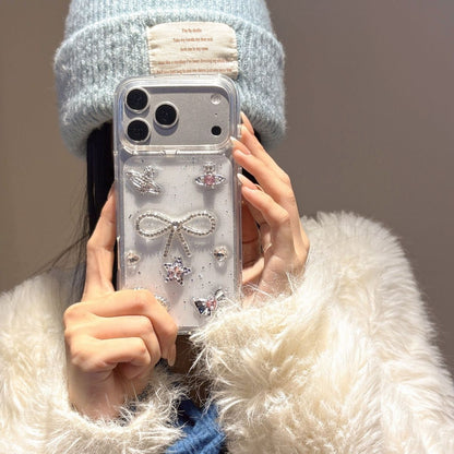 Crystal Charm Transparent Mobile Cover – Bow Star Luxury Case