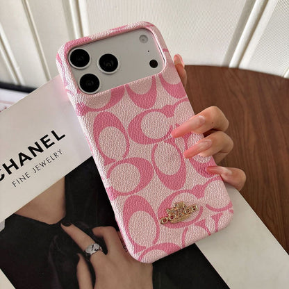 Luxury Monogram Leather Mobile Cover – Premium Designer Pattern Case