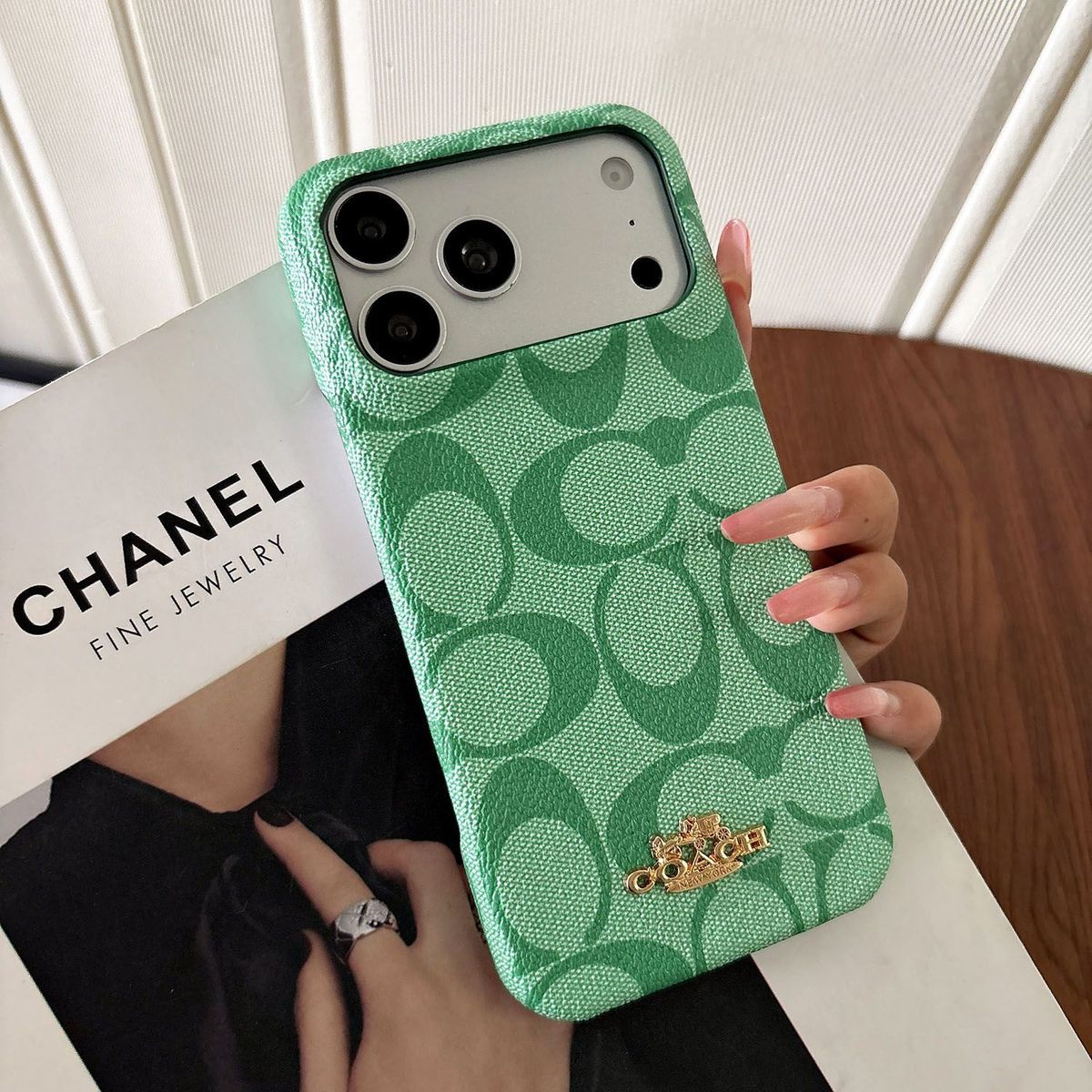 Luxury Monogram Leather Mobile Cover – Premium Designer Pattern Case