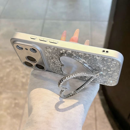 Glitter Heart Mirror Mobile Cover – Luxury Shiny Aesthetic Case
