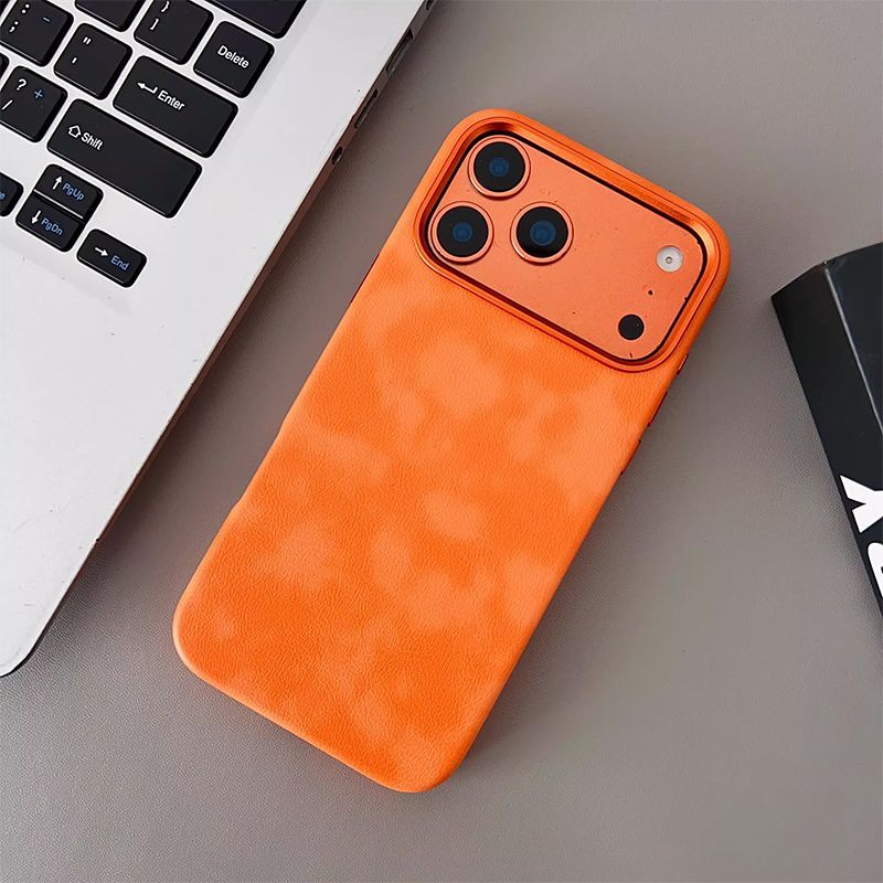 Premium Brown Leather Mobile Cover – Classic Matte Finish Case
