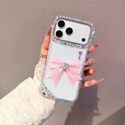Luxury Pink Bow Rhinestone Phone Cover – Cute Crystal Designer Case