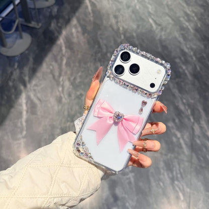 Luxury Pink Bow Rhinestone Phone Cover – Cute Crystal Designer Case