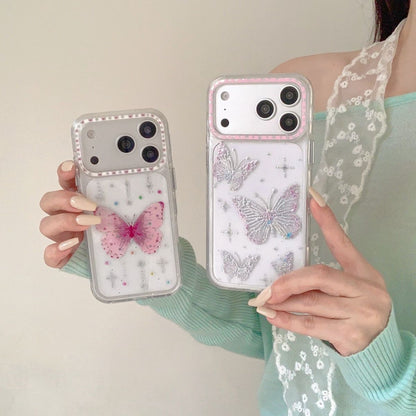 Butterfly Glitter Transparent Phone Cover – Cute Aesthetic Designer Case