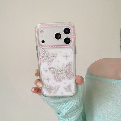 Butterfly Glitter Transparent Phone Cover – Cute Aesthetic Designer Case