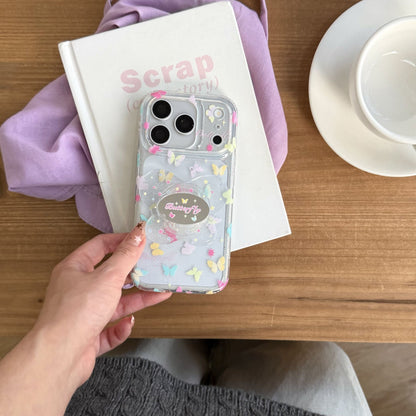 Cute Butterfly Glitter MagSafe iPhone Case | Transparent Shockproof Magnetic Protective Cover for iPhone