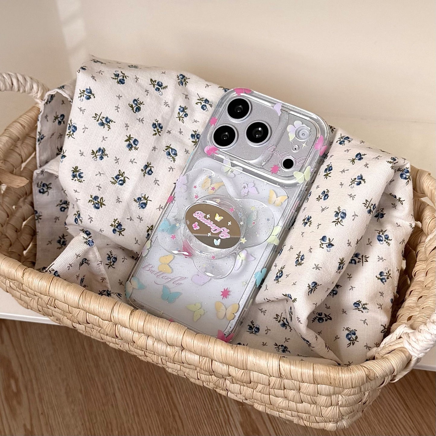 Cute Butterfly Glitter MagSafe iPhone Case | Transparent Shockproof Magnetic Protective Cover for iPhone