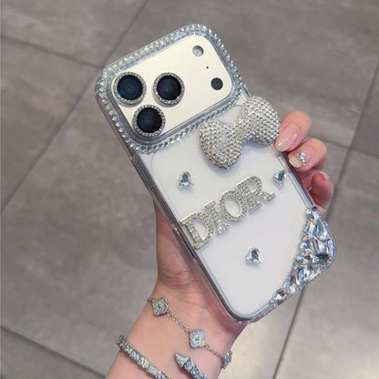 Luxury Crystal Bow Phone Cover – Glitter Designer Aesthetic Case