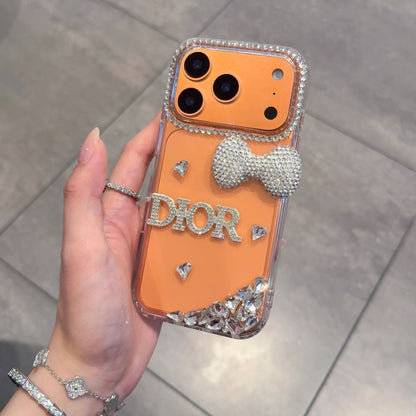 Luxury Crystal Bow Phone Cover – Glitter Designer Aesthetic Case