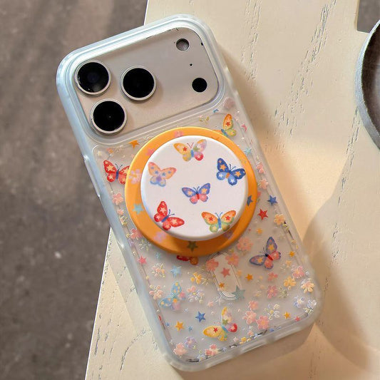 Butterfly Glitter Aesthetic Phone Cover – Cute Transparent Designer Case