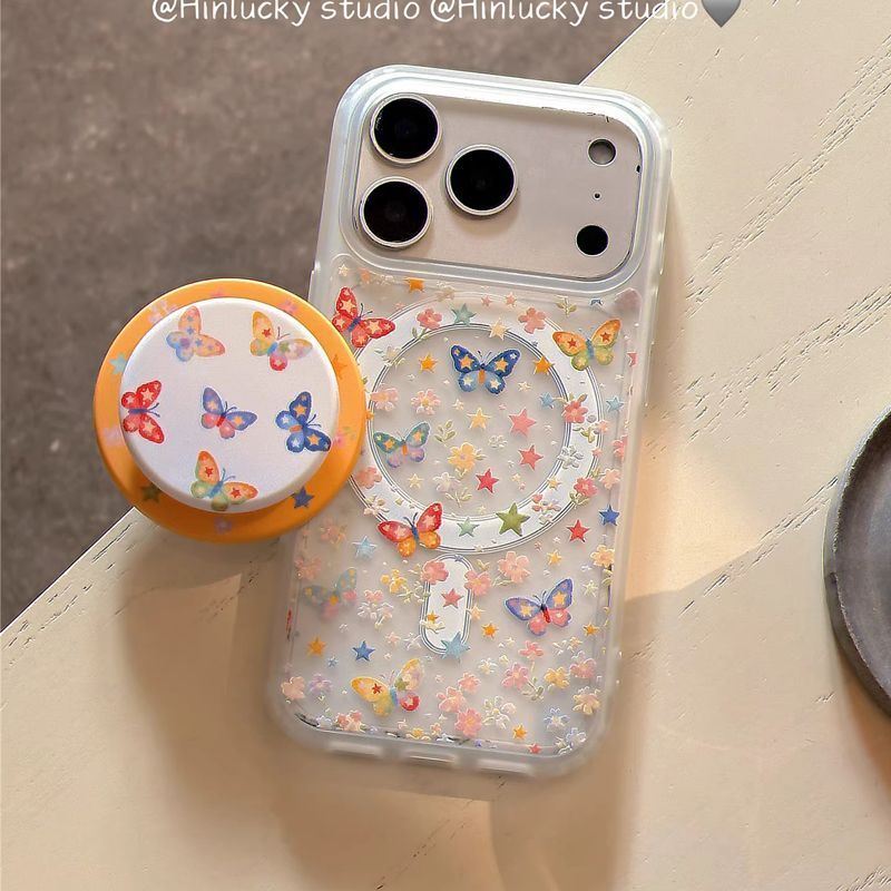 Butterfly Glitter Aesthetic Phone Cover – Cute Transparent Designer Case