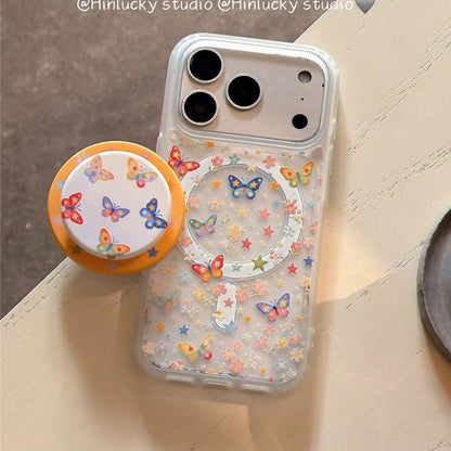 Butterfly Glitter Aesthetic Phone Cover – Cute Transparent Designer Case