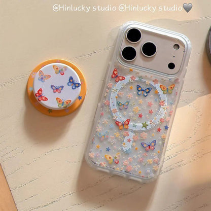Butterfly Glitter Aesthetic Phone Cover – Cute Transparent Designer Case