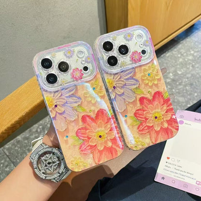 Floral Crystal Aesthetic Phone Cover – Luxury Flower Designer Case