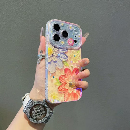Floral Crystal Aesthetic Phone Cover – Luxury Flower Designer Case