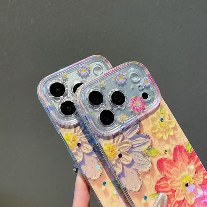 Floral Crystal Aesthetic Phone Cover – Luxury Flower Designer Case