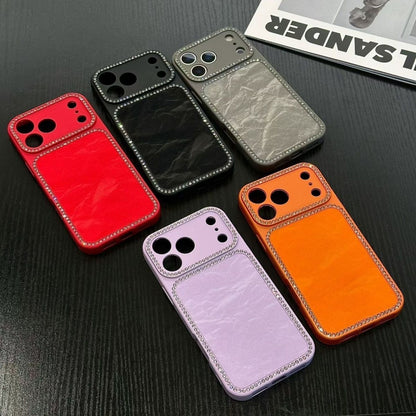 Luxury Matte Mobile Cover with Diamond Border – Premium Slim Designer Case