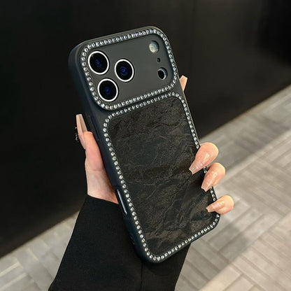 Luxury Matte Mobile Cover with Diamond Border – Premium Slim Designer Case