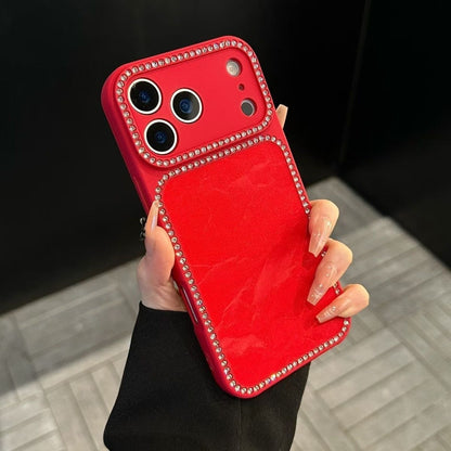 Luxury Matte Mobile Cover with Diamond Border – Premium Slim Designer Case