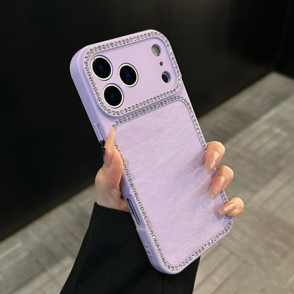 Luxury Matte Mobile Cover with Diamond Border – Premium Slim Designer Case