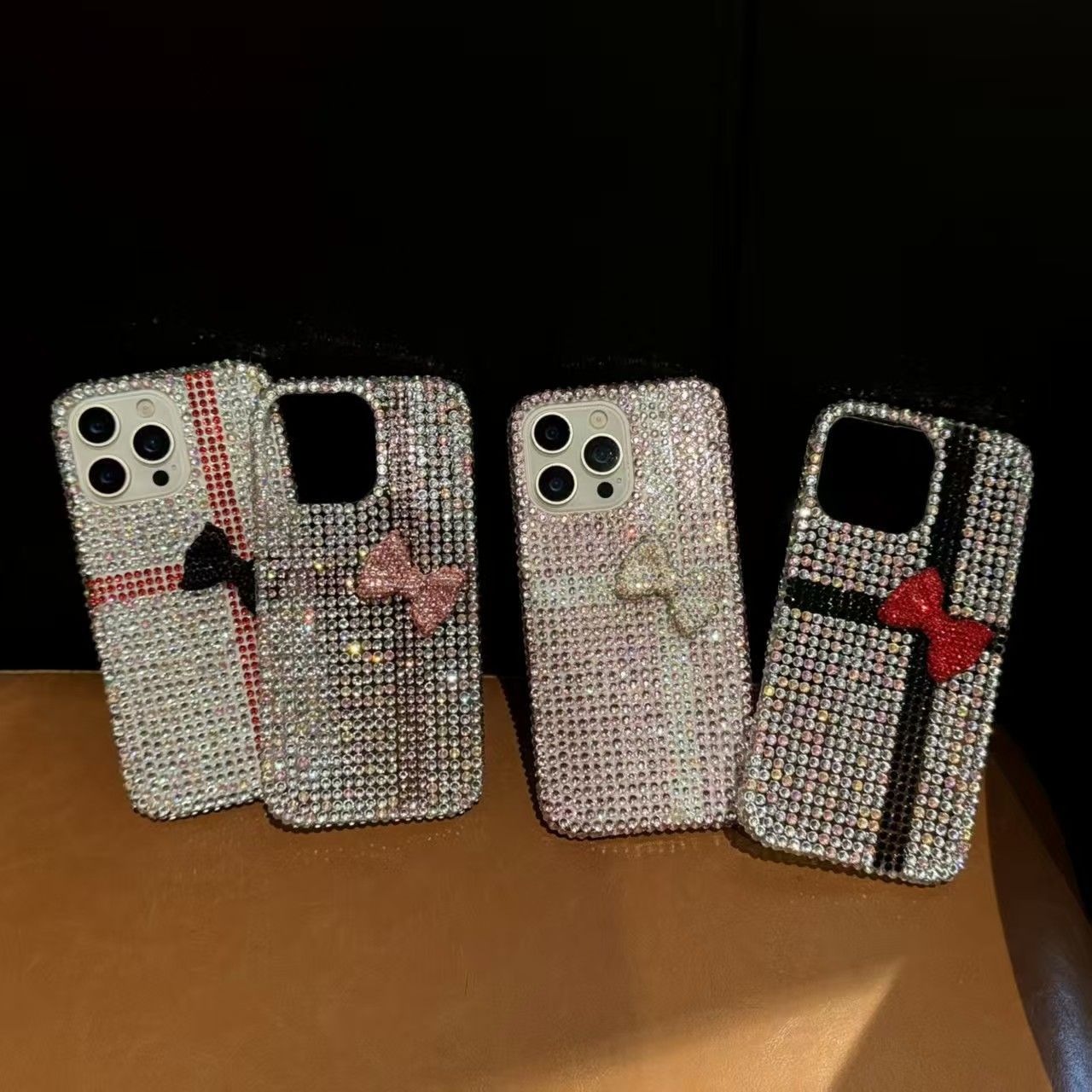 Luxury Bling Bow Mobile Cover – Full Diamond Glitter Designer Case