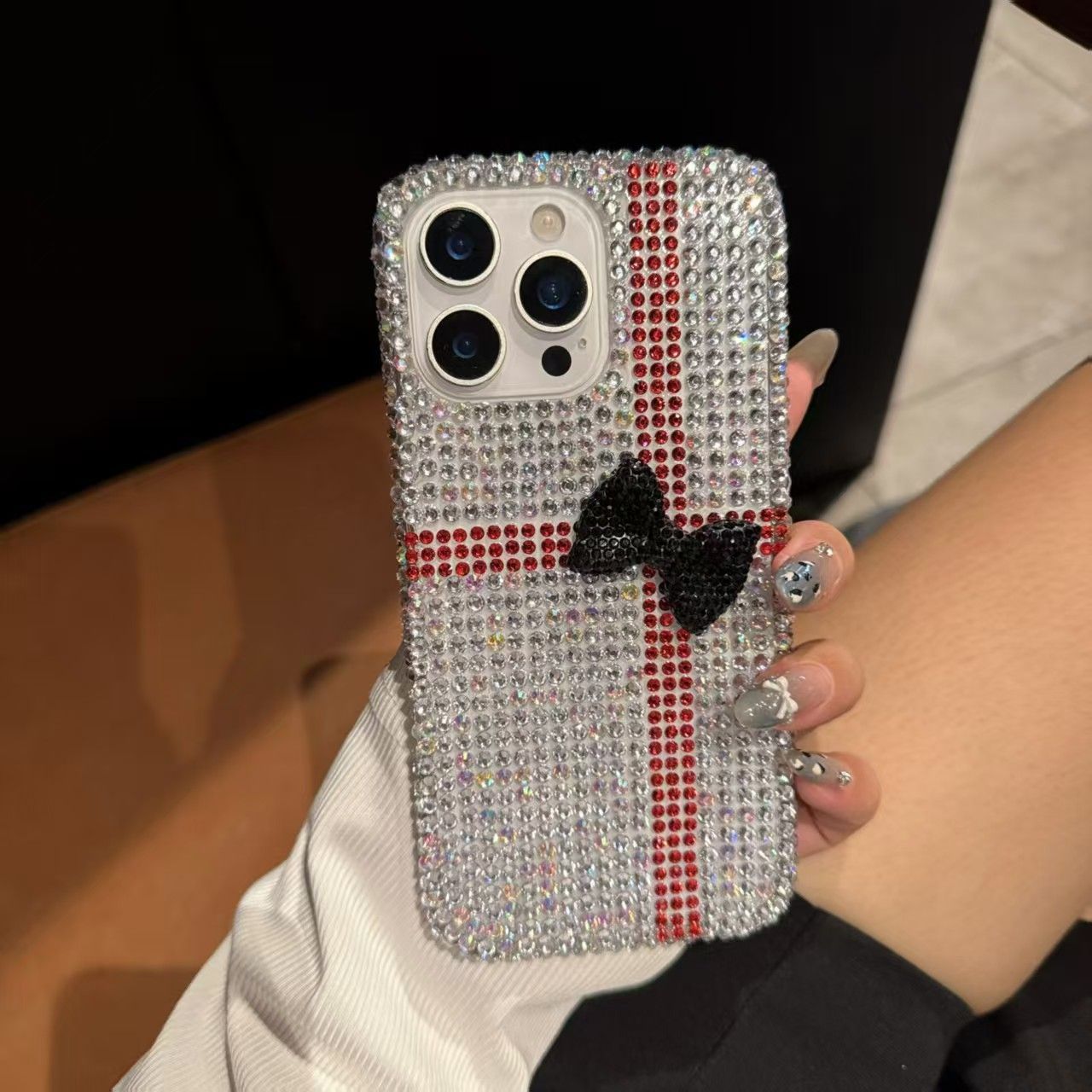 Luxury Bling Bow Mobile Cover – Full Diamond Glitter Designer Case