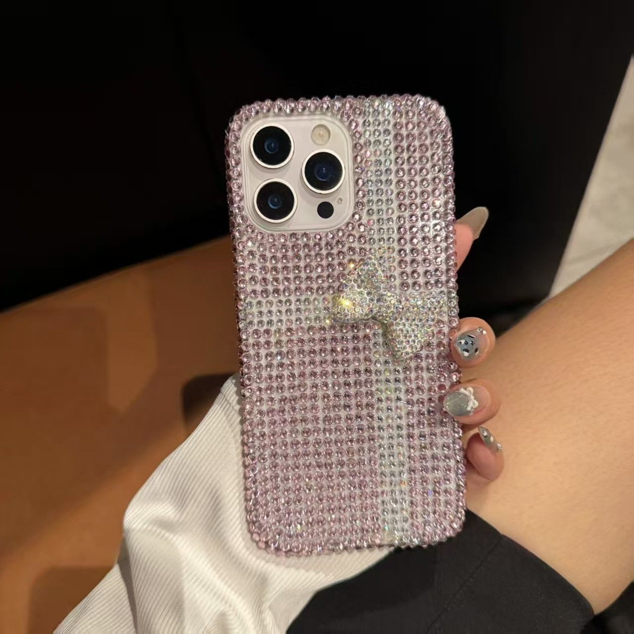 Luxury Bling Bow Mobile Cover – Full Diamond Glitter Designer Case