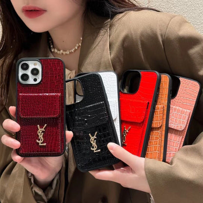 Luxury Crocodile Texture Card Holder Mobile Cover