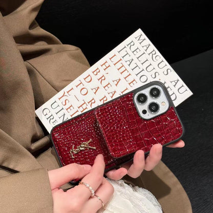 Luxury Crocodile Texture Card Holder Mobile Cover