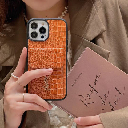 Luxury Crocodile Texture Card Holder Mobile Cover