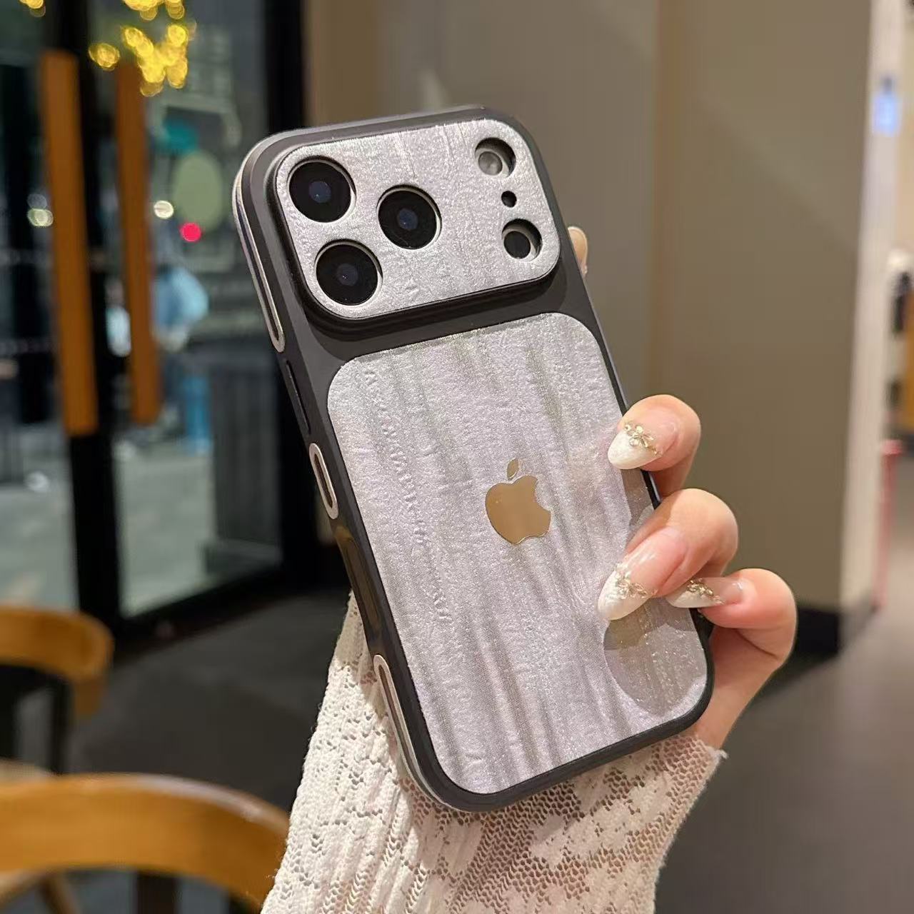 Premium Metal Finish Shockproof Mobile Back Cover for iPhone