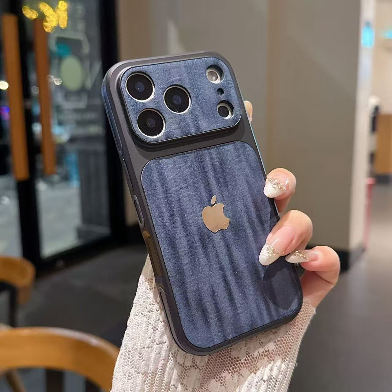 Premium Metal Finish Shockproof Mobile Back Cover for iPhone