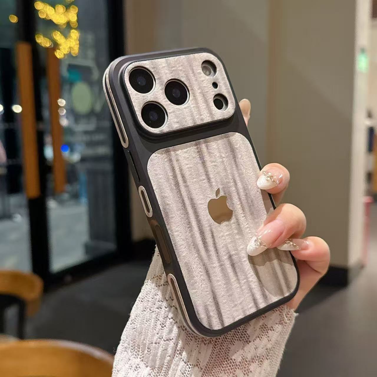 Premium Metal Finish Shockproof Mobile Back Cover for iPhone