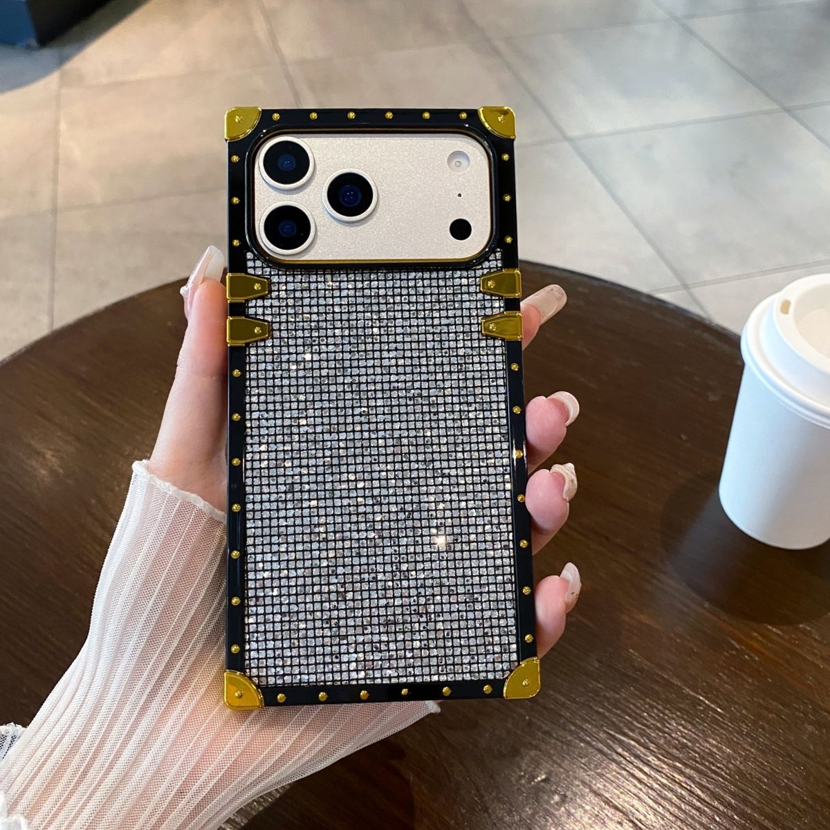 Luxury Metal Frame Magnetic Ring Stand Mobile Back Cover for iPhone