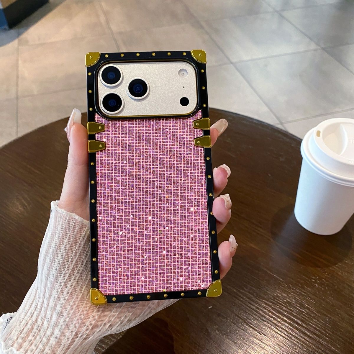 Luxury Metal Frame Magnetic Ring Stand Mobile Back Cover for iPhone