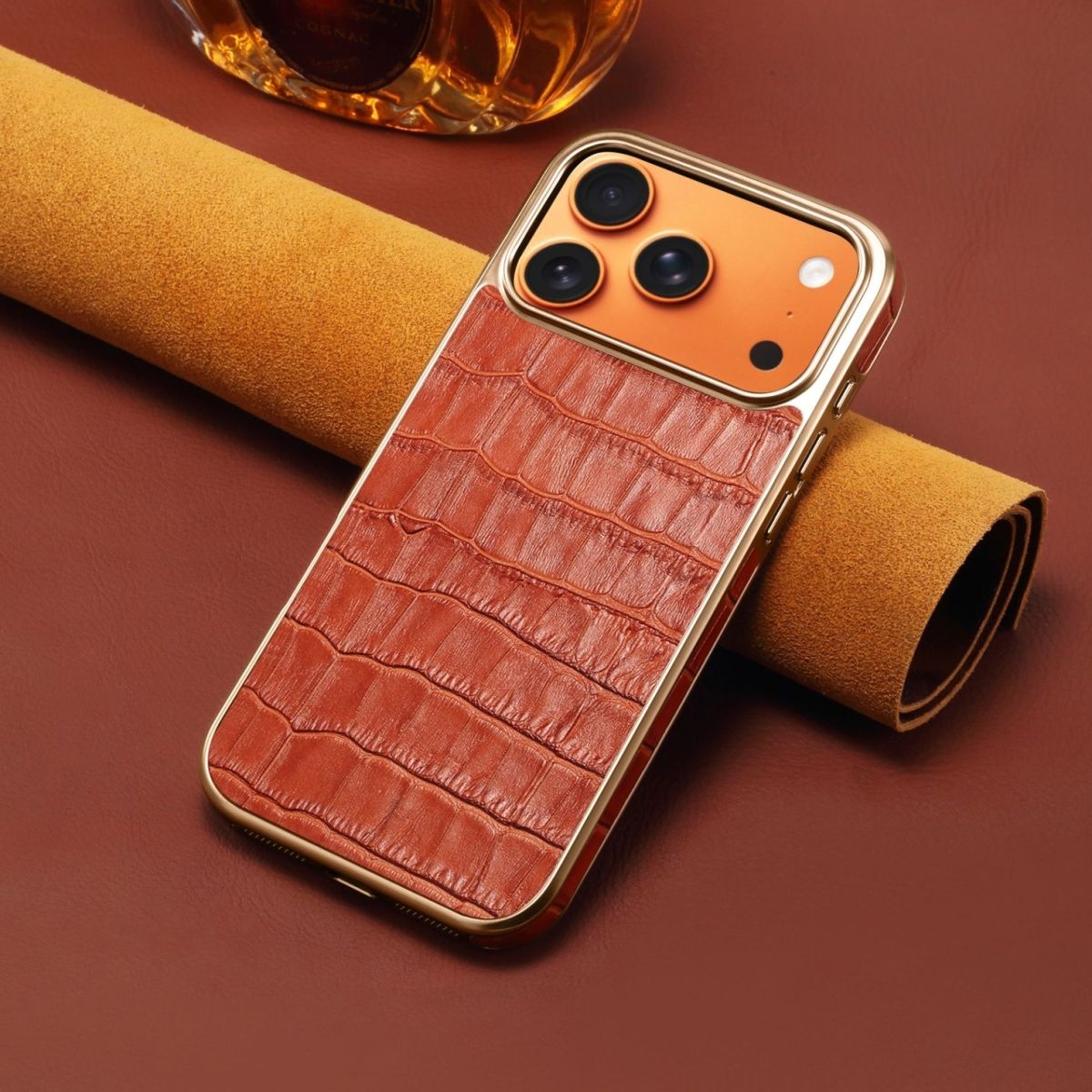 Crocodile Texture Leather Finish Mobile Back Cover for iPhone