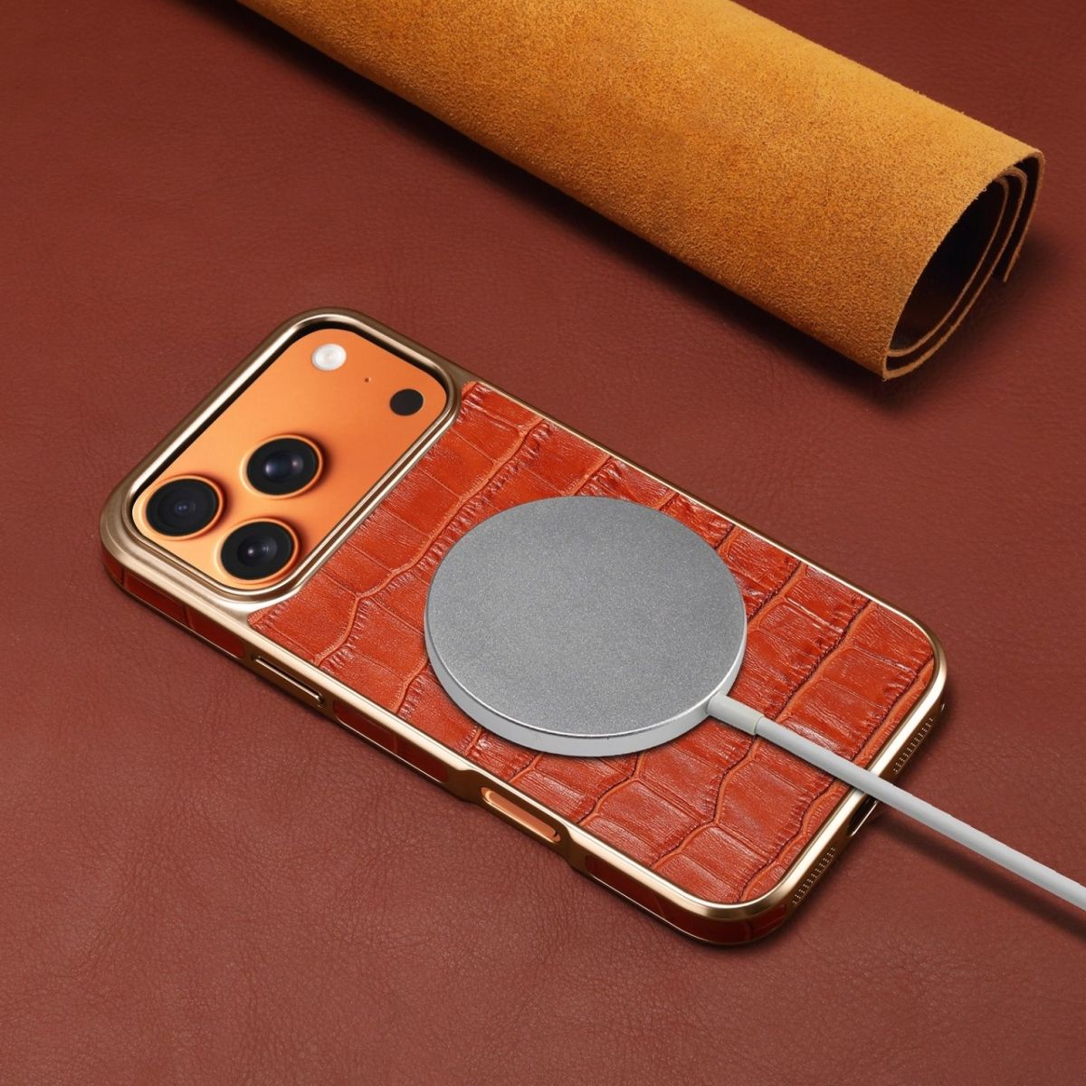 Crocodile Texture Leather Finish Mobile Back Cover for iPhone