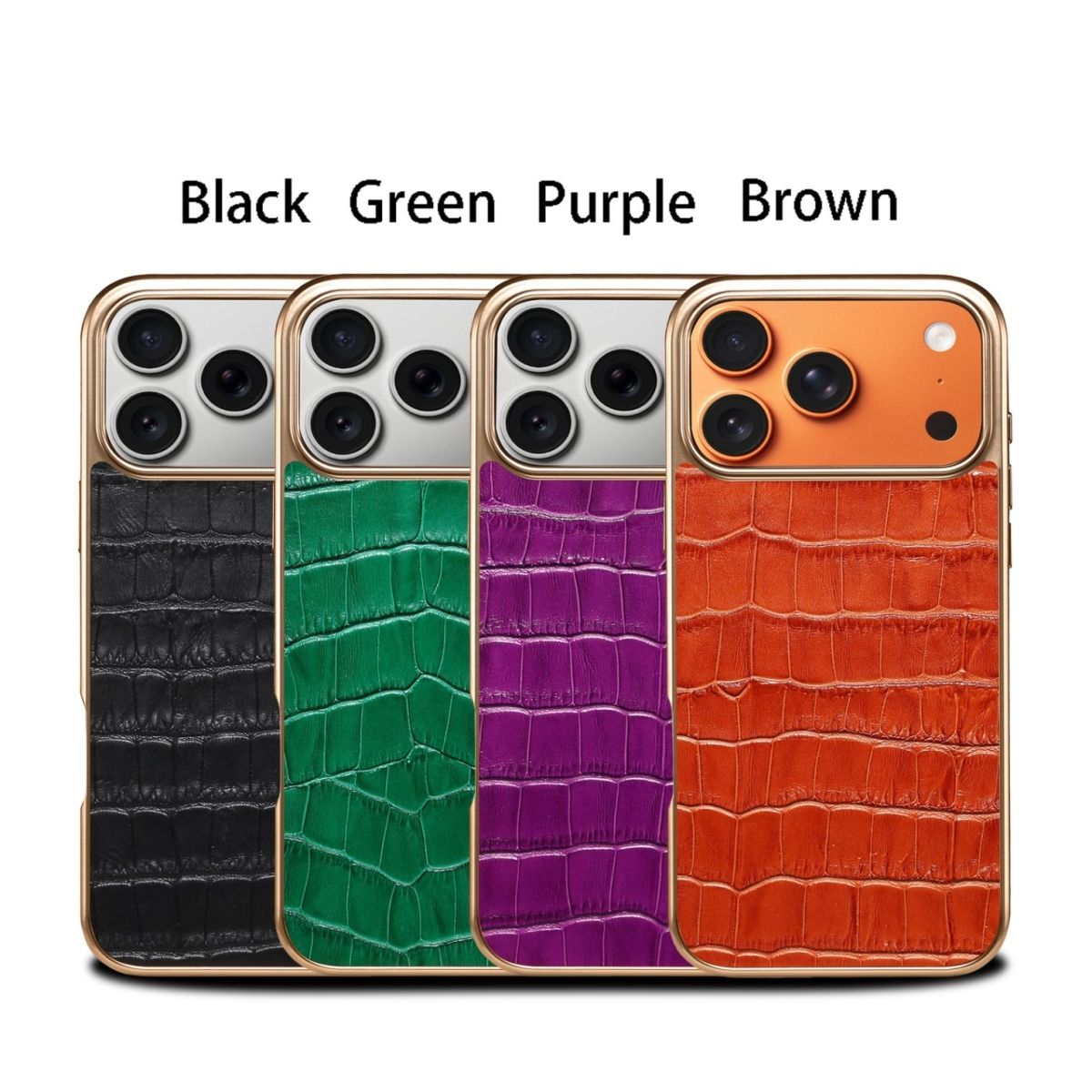 Crocodile Texture Leather Finish Mobile Back Cover for iPhone