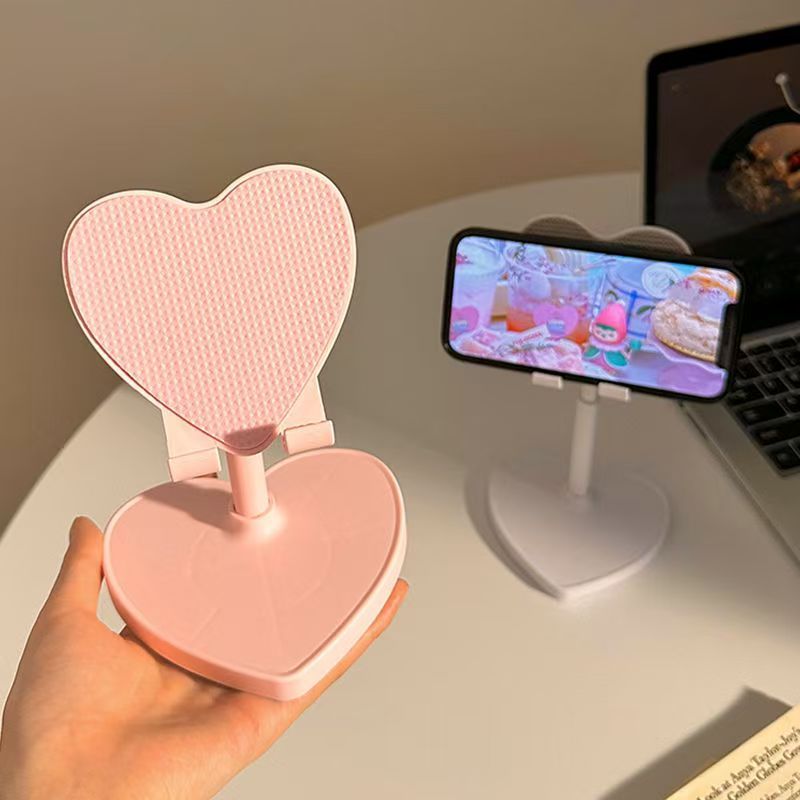 Heart Shape Adjustable Mobile Stand – Cute Desk Phone Holder